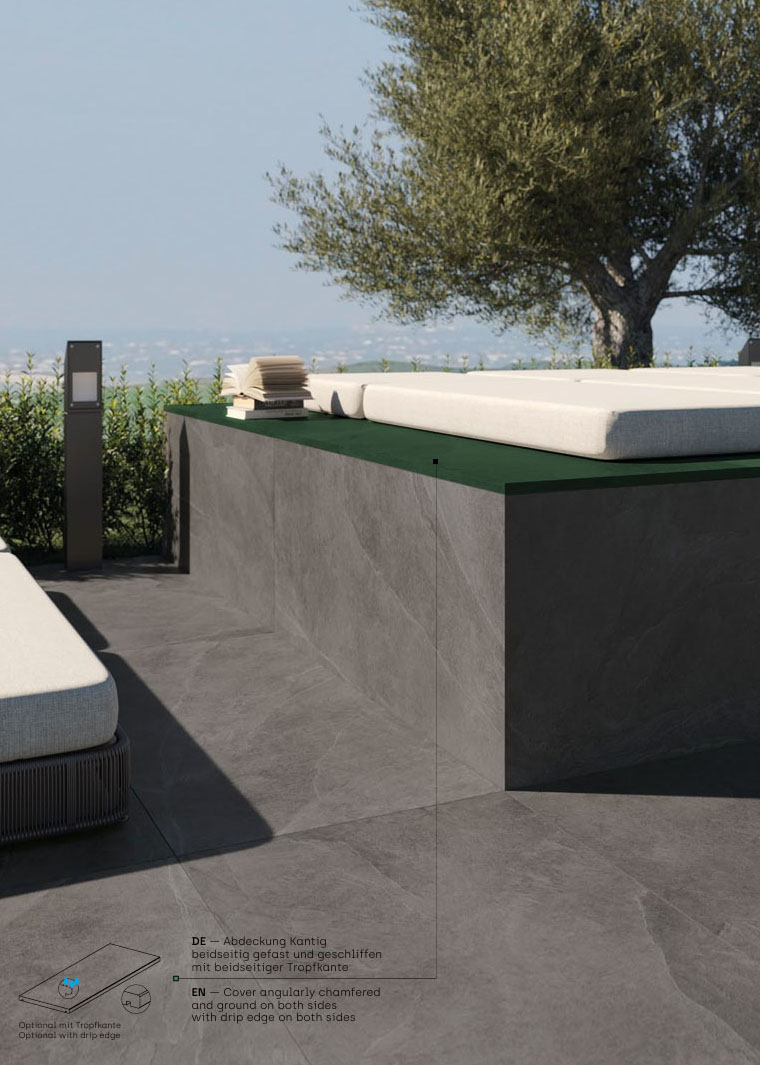 Abdeckung mit Wassernase