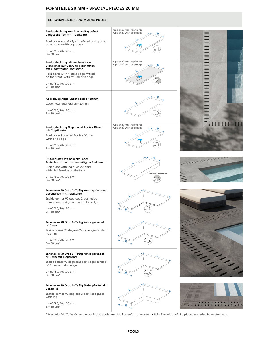 Stufenplatte L-Format mit Schenkel